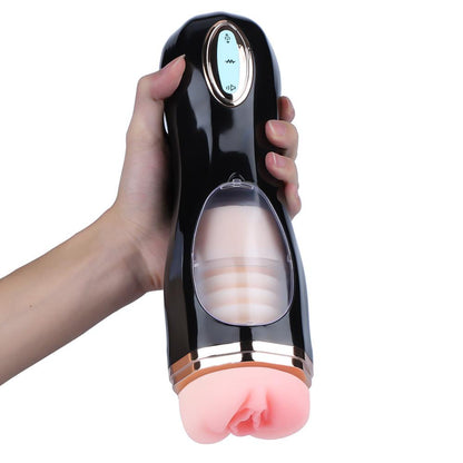 Vibrating Thrusting Suction Cup Pussy Male Masturbator